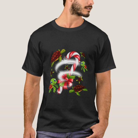 T-shirt Noël sucré à la tortue (Devant)