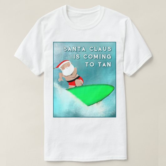 T-shirt Noël Surfant Drôle (Design devant)