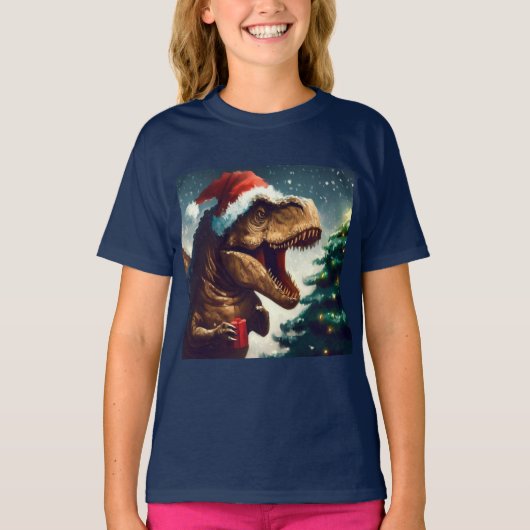 T-shirt Noël T-Rex 1 (Devant)