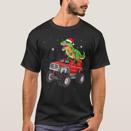 T-shirt Noël t rex camion dinosaure Monster père Noël Paja (Devant)