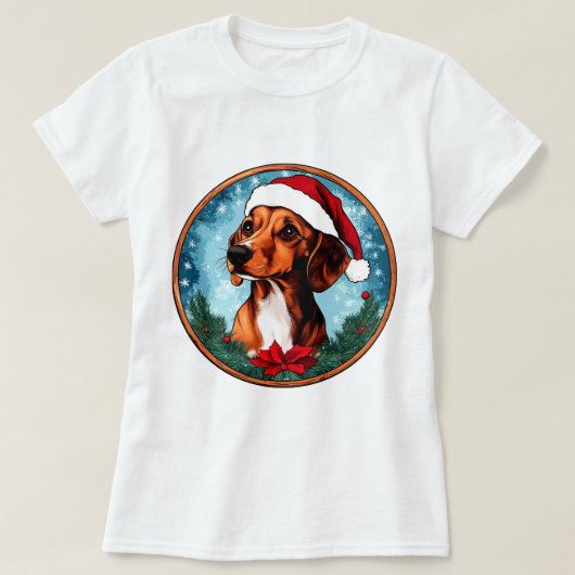 T-shirt Noël teckel (Design devant)