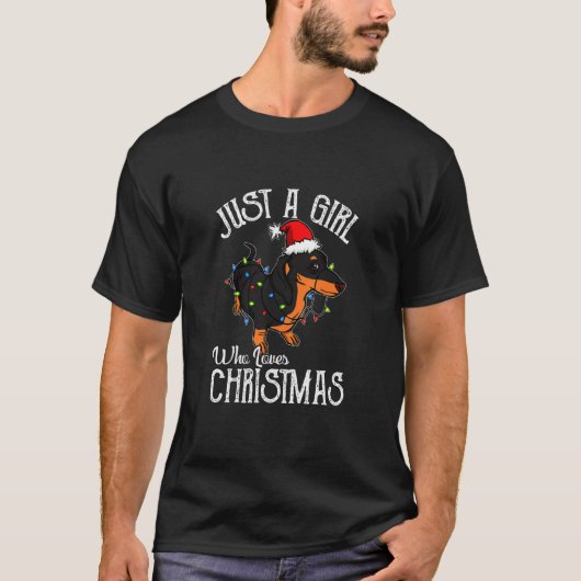 T-shirt Noël Teckel chien saucisse (Devant)