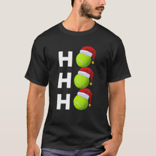 T-shirt Noël Tennis Ball Santa Chapeau Drôle Noël Pour Gar