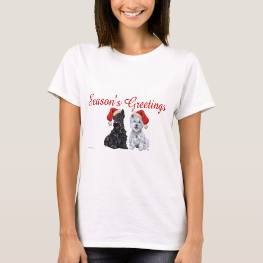 T-shirt Noël Terrier Écossais (Devant)