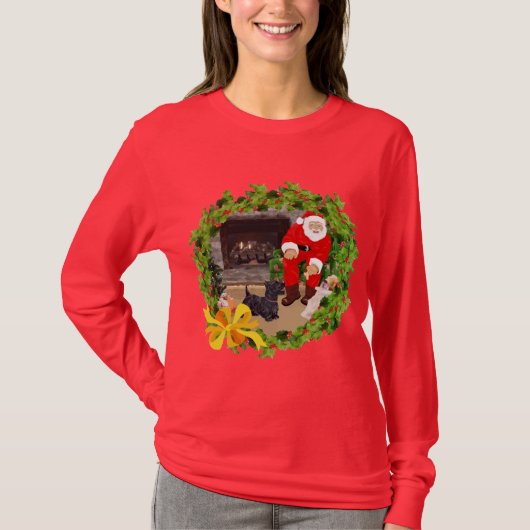 T-shirt Noël Terrier Écossais (Devant)
