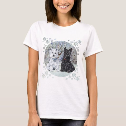 T-shirt Noël Terrier Écossais (Devant)