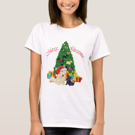 T-shirt Noël Terrier Écossais (Devant)
