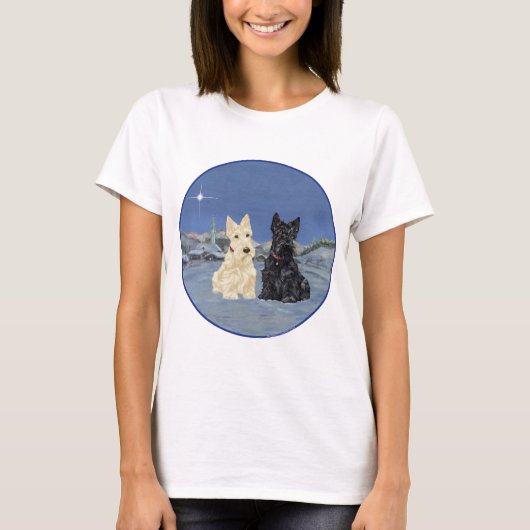 T-shirt Noël Terrier Écossais (Devant)