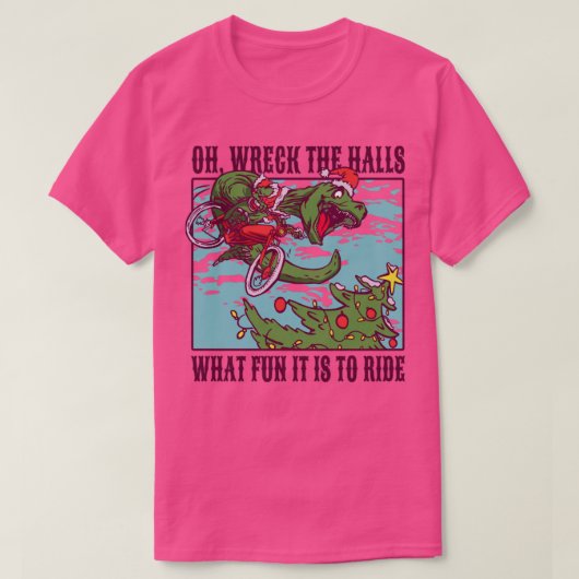 T-shirt Noël TRex Rider (Design devant)