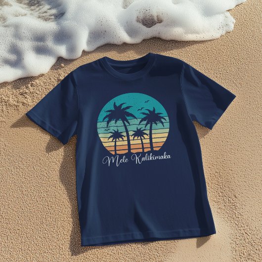 T-shirt Noël tropical du coucher de soleil de Mele Kalikim