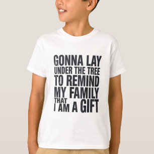 T-shirt Noël va être sous l'arbre de Noël en famille
