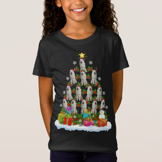 T-Shirt Noël Vacances amusantes Père Noël Great Pyrénées C (Devant)