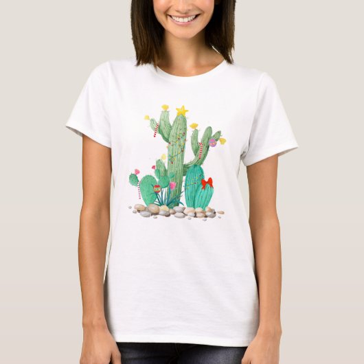 T-shirt Noël Vacances Désert Cactus Cactus Sud-ouest (Devant)