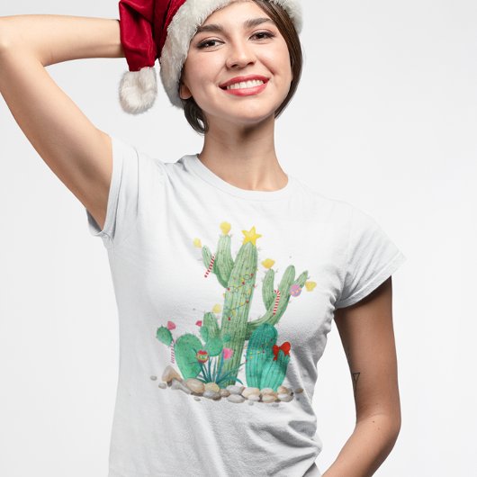 T-shirt Noël Vacances Désert Cactus Cactus Sud-ouest
