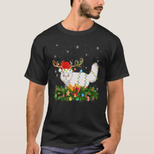 T-shirt Noël Vacances Rennes Chapeau Santa Chat Persan Chr