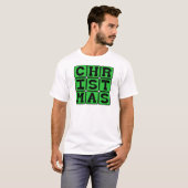 T-shirt Noël, Vacances (Variante Verte) (Devant entier)