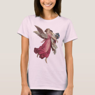 T-shirt Noël vintage, ange gardien victorien