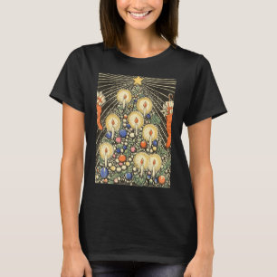T-shirt Noël vintage, arbre avec bougies et une étoile