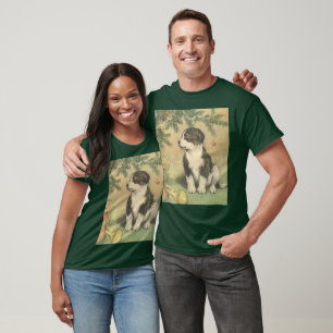 T-shirt Noël vintage, chiot mignon sous l'arbre de Noël