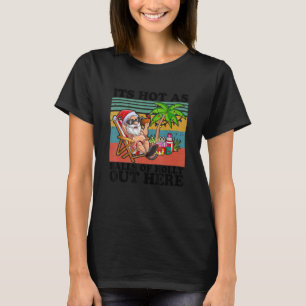T-shirt Noël Vintage En Juillet Hot As Balls Père Noël Sum
