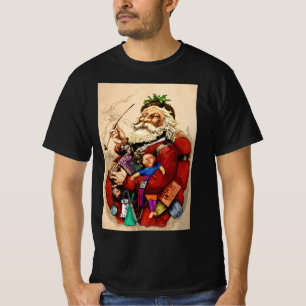T-shirt Noël vintage, jouets en pipe du Père Noël victorie