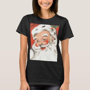 T-shirt Noël vintage, joyeux Père Noël avec sourire