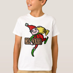 T-shirt Noël vintage mignon Elf avec la sucrerie