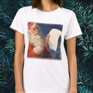 T-shirt Noël vintage, Père Noël Liste des gentils et des m