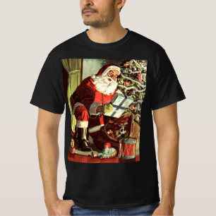 T-shirt Noël vintage, Père Noël rétro avec cadeaux