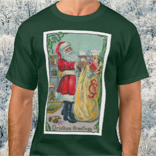 T-shirt Noël vintage, Père Noël victorien avec des jouets
