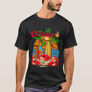 T-shirt Noël Vintage Rétro en Juillet Trois Jolis Crabes F