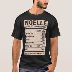 T-shirt Noelle Valeur nutritive Nom Pseudo Alias Titre F