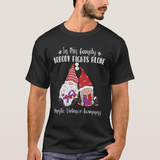 T-shirt Noëls Gnomes Sensibilisation à la violence domesti (Devant)