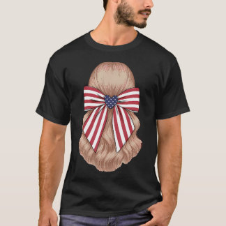 T-shirt Nœud Coquette Drapeau Américain Drapeau Usa Patrio