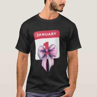 T-shirt Nœud Coquette Jour de l'An Bonne Année Janvier