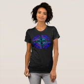 T-shirt Noeud de croix celtique (nuance bleue) (Devant entier)