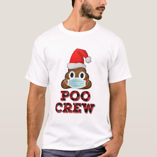 T-shirt Noeud d'équipage de la coiffure de Noël Mask Poop (Devant)