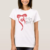 T-shirt Noeud Papillon Rouge Coquette Demoiselle d'Honneur (Devant)
