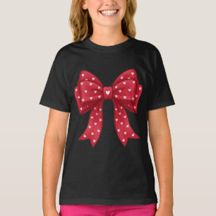 T-shirt Nœud rouge élégant minimaliste Coquette avec des c