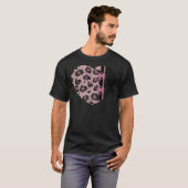 T-shirt Nœuds en ruban imprimé léopard rose rockabilly RAB (Devant entier)