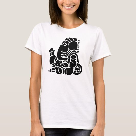 T-shirt noir 2 de ganesha (Devant)