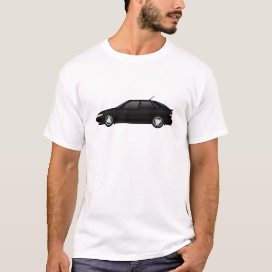 T-shirt noir 4door_talledega avec l'antenne de viggen (Devant)