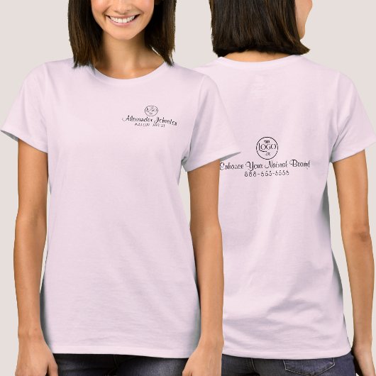 T-Shirt noir à logo d'entreprise avec nom d'employ