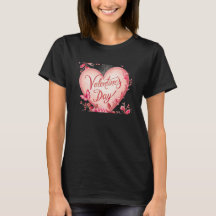 T-Shirt noir à manches courtes 'Je t'aime' pour la