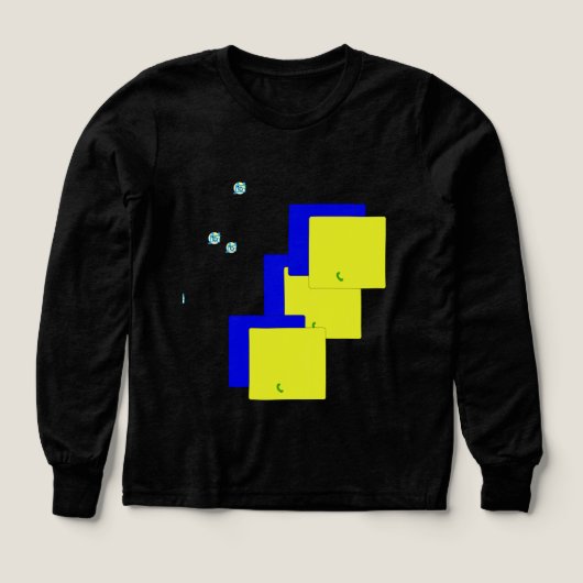 t-shirt noir à manches longues avec dessin carré (Motif recto)