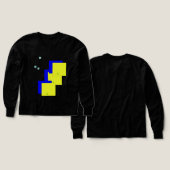 t-shirt noir à manches longues avec dessin carré (Motif recto et verso)