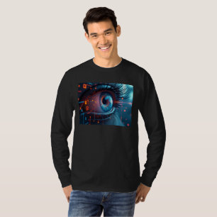 T-shirt noir à manches longues pour hommes Quantum