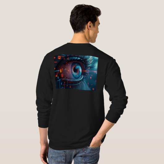 T-shirt noir à manches longues Quantum Eye dos (Dos entier)