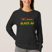 T-shirt Noir Af Noir Mois de l'histoire Drapeau afro-améri (Devant)