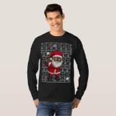 T-shirt Noir Afro-Américain Santa Claus Golf Moche Chris (Devant entier)